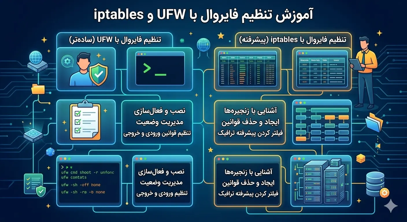 آموزش تنظیم فایروال با UFW و iptables