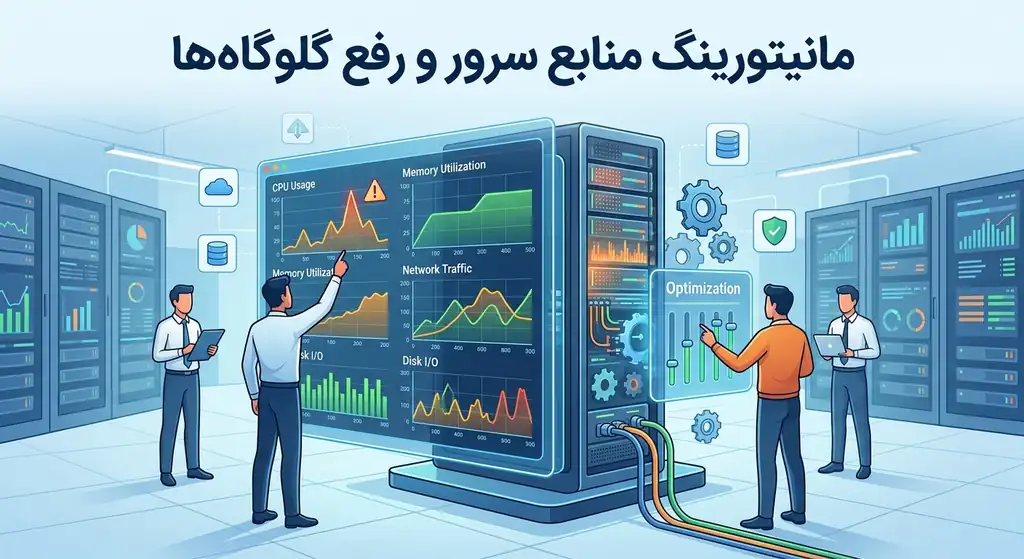 مانیتورینگ منابع سرور و رفع گلوگاه‌ها